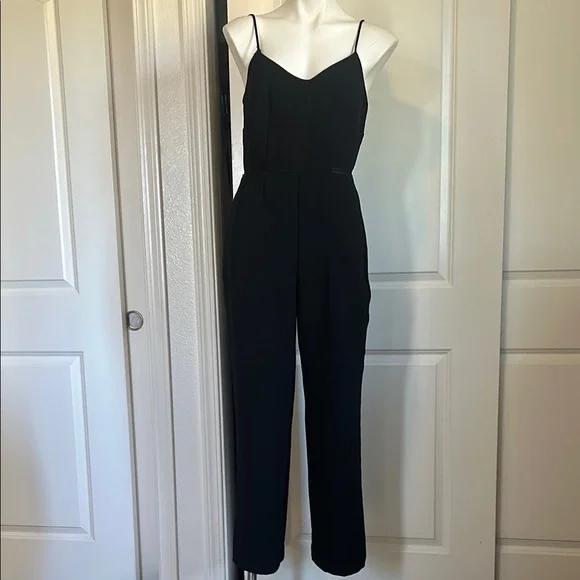 Anthropologie Maeve Black Asymmetrical Jumpsuit with Wide-Leg Design - Picture 3 of 13